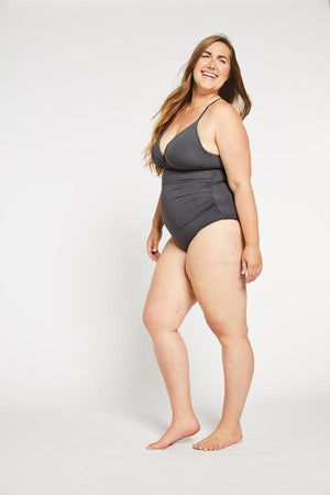 The Tina Ruched Lace Up One Piece Swimsuit – The County Emporium