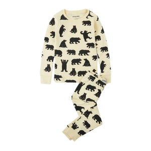 Black Bears On Natural Kid's Pajama Set