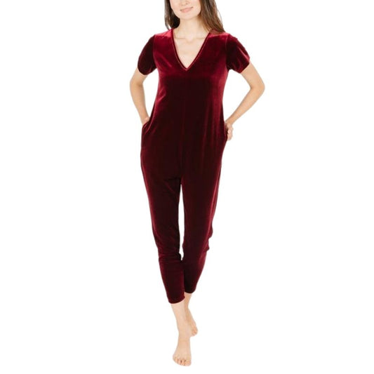 smash tess romper velvet romper merlot