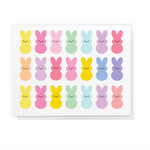 The Penny Paper Co Easter mulicolour bunny peeps greeting card