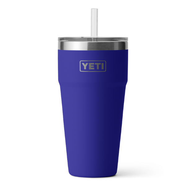 YETI 26oz/769mL tumbler with straw lid in offshore blue