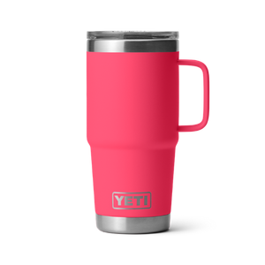 Yeti 20oz/591mL travel mug with handle and stronghold lid in bimini pink
