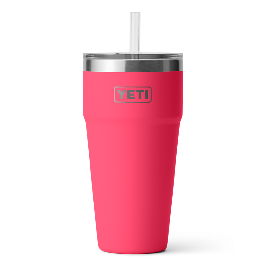 YETI 26oz/769mL tumbler with straw lid in bimini pink