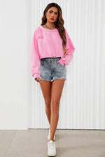 Perfectly Oversized Cropped Sweatshirt In Pink: OneSize / Pink