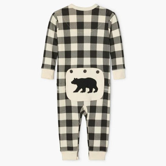 Cream Plaid Baby Union Suit