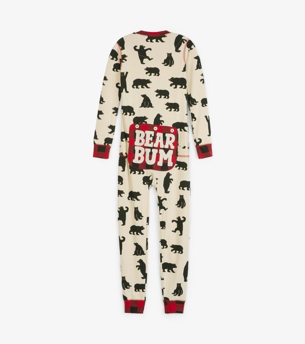 
                
                    Load image into Gallery viewer, Black Bear Bum Kid&amp;#39;s Union Suit
                
            