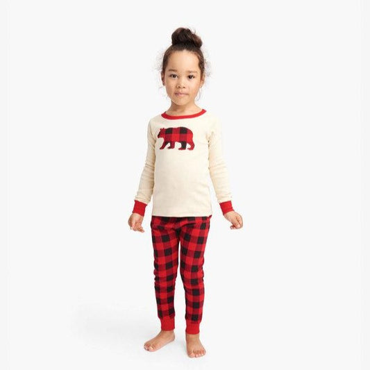 Buffalo Plaid Kids Applique Pajama Set