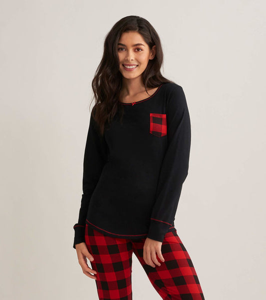 Buffalo Plaid Women's Stretch Jersey Top