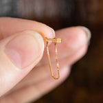 Tiny Cube Stud with Chain Extender - Earring