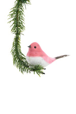 Ornament Clip - Pink Small Bird