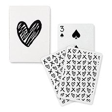 Black Foil Modern Heart Playing Cards
