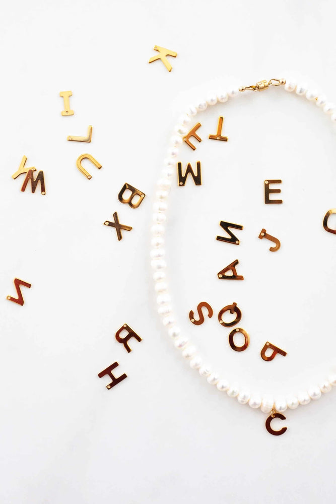 Minted mama golden alphabet charms with clasp