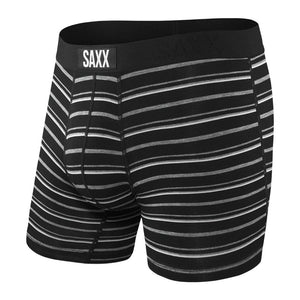 Saxx vibe slim fit boxer brief men's underwear black with different grey stripes