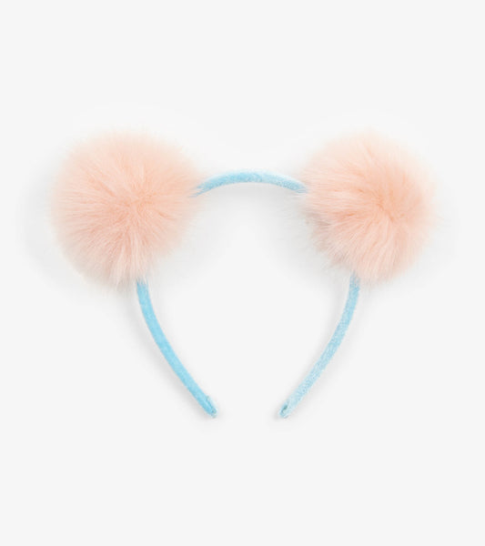 Fluffy Pink Pom Poms Headband