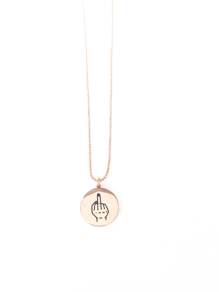 Glass House Goods - Middle Finger Necklace / Rose Gold