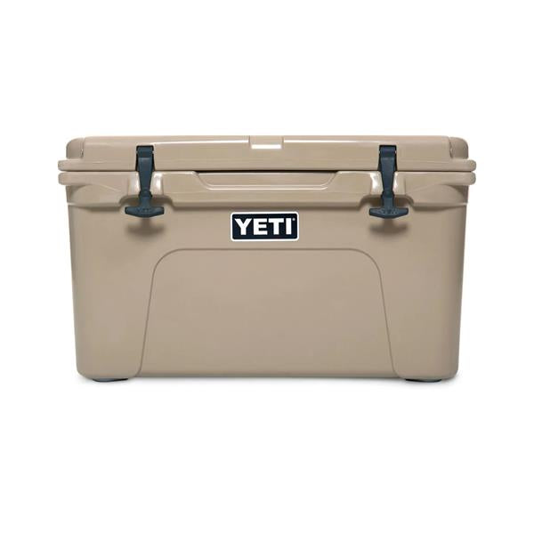 YETI hard cooler tundra 45 front view white background tan