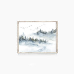 Watercolour Print: Foggy Trees