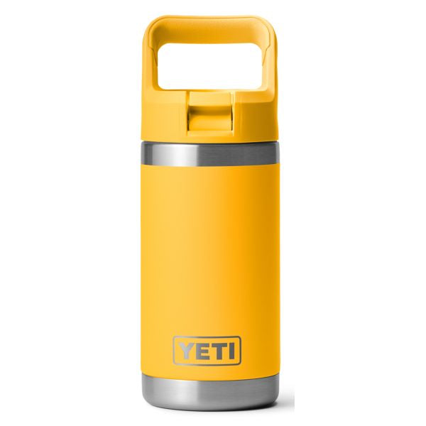 Yeti rambler Junior 12 ounce front view white background Alpine yellow