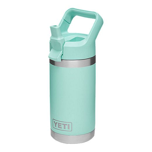 Yeti rambler Junior 12 ounce front view white background seafoam