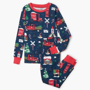 
                
                    Load image into Gallery viewer, Navy Winter Village Kid’s Pajama Set
                
            