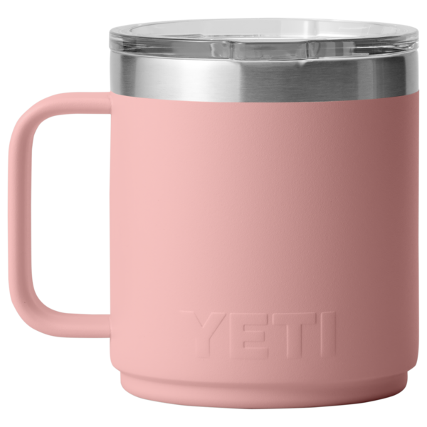 YETI 10oz/295mL travel mug with handle and mag slider lid in sandstone pink