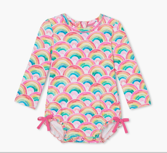 Watercolour Rainbows Baby Rashguard Swimsuit