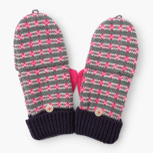 Winter Heart Finger Flip Mittens